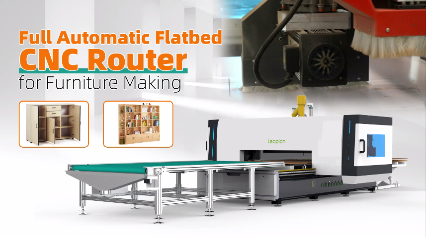 Leapion Full Automatic Flatbed CNC Router Machine pour le marquage des meubles